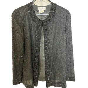 Laurence Kazar Paris New York Beaded Silk Vintage Jacket